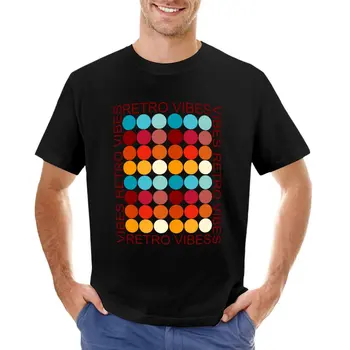 Тениска Retro Vibes | Тениска с ретро-цветовата палитра на точки, бързосъхнеща тениска, красиви върхове, бързосъхнеща тениска, обикновена тениски, мъжки